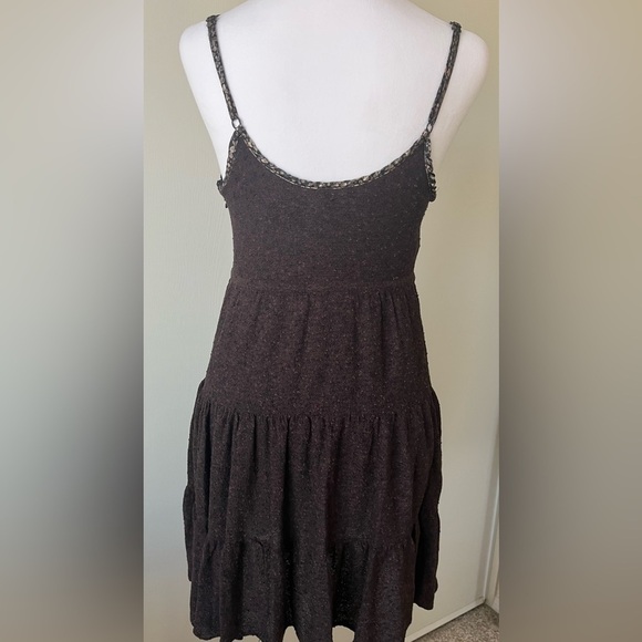 Free People Brown Textured Tiered Stretch Sundress Adjustable Straps Size S - Picture 5 of 5